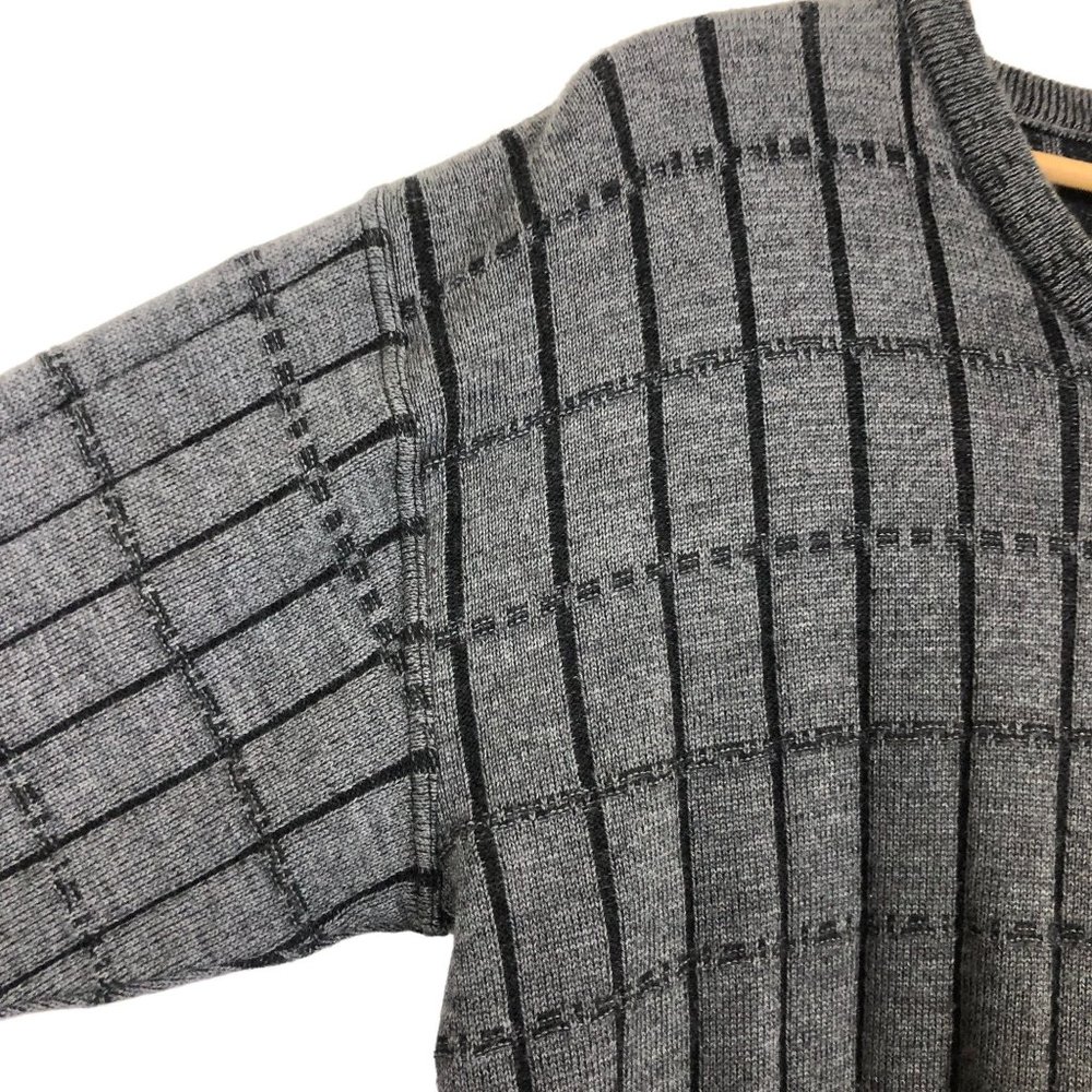 Spurrt Mens Knit Merino Wool Blend Sweater Sz XL V Neck Gray Germany Unique - Picture 5 of 9